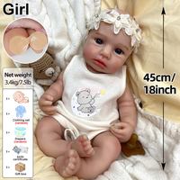 Poupées Bébé Reborn en Silicone pour Filles 18 Pouces LouLou avec Sucette Détails Texture et Bain pour Jouet Bébé Anatomiquement Correct Cadeau