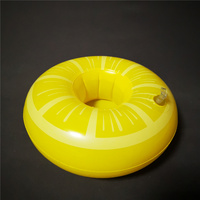 Accessoires de fête pour piscine extérieure d'été : Porte-boissons gonflable en PVC en forme de citron, support flottant pour gobelets, seau refroidisseur de vin