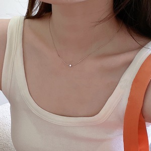 Collar de Plata de Ley S925 para Mujer, Estilo Instagram, Diseño de Lujo Ligero con Gota de Agua, Diamante, Hoja, Platino como Material Principal - Product Image 5