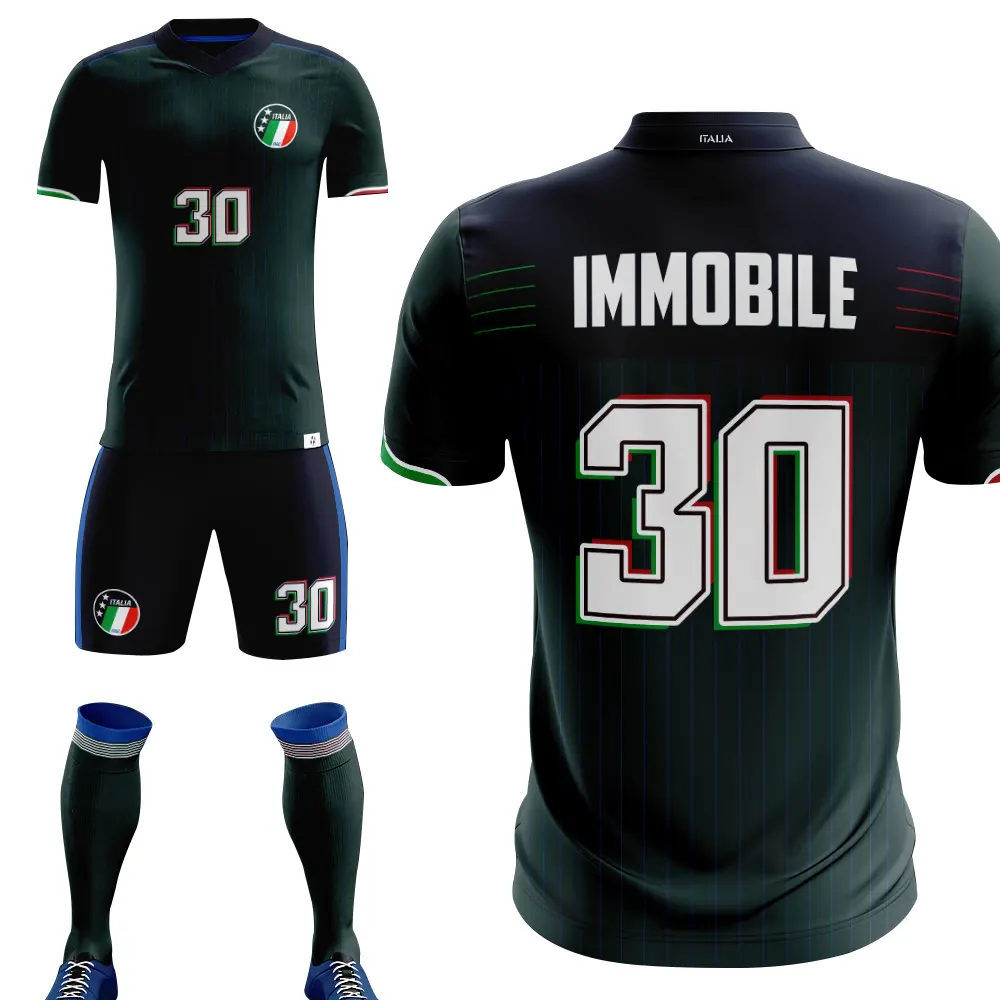 Kits de camisa de futebol personalizados, vermelho e preto impresso de poliéster uniforme de futebol americano