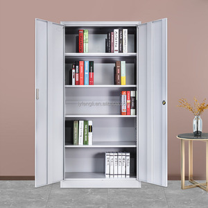 Armoire de classement multifonctionnelle en acier à 2 portes avec étagères et tringle à suspendre pour le bureau, la cuisine, l'école, l'hôtel ou le sous-sol - Product Image 4
