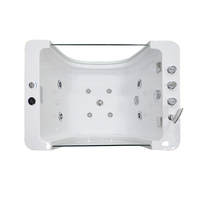 Baignoire Bébé Autoportante en Acrylique, Baignoire de Massage Thermostatique d'Intérieur pour Bébé avec Fenêtre en Verre, Spa Piscine pour Enfants