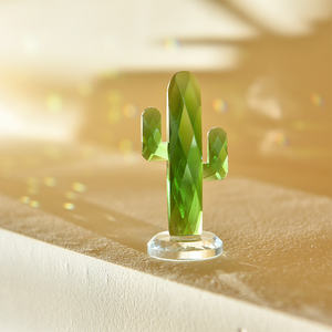 Atrapasueños de <span class=keywords><strong>Cactus</strong></span> de Cristal Tallado y Grabado, Soporte para Anillos, Decoración Ecológica de Lujo para Navidad, Otros Productos de Artesanía - Product Image 2