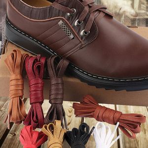 Premium 7mm Wide Cotton Waterproof Flat Waxed Shoelaces for <b>Boots</b>/Leather Shoes/Dress Shoes & Shoes Rope Strings - Product Image 1