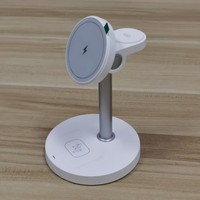 Chargeur sans fil pliable multifonctionnel trois-en-un pour téléphones mobiles, charge rapide 15W, support de bureau