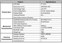 شاشة LCD دائرية IPS TFT مقاس 2.1 بوصة بدقة 480xRGBx480 وواجهة RGB SPI MIPI مع شاشة لمس CTP