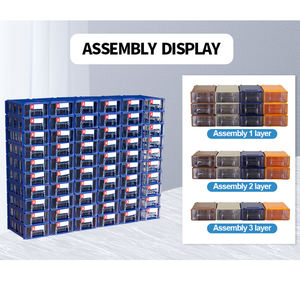 LEADLOONG F01-170*110*55MM สีฟ้า |   กล่องเก็บอะไหล่ - กล่องเก็บชิ้นส่วนฮาร์ดแวร์พลาสติกแบบซ้อนได้ กล่องเก็บสกรู กล่องเครื่องมือแบบลิ้นชัก - Product Image 4