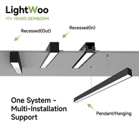 Éclairage linéaire suspendu architectural à intensité variable 0-10V, lumière LED linéaire raccordable 4FT 20/30/40W 3CCT pour marché, garage, bureau