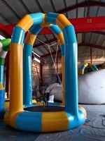 Trampolín elástico inflable redondo para una sola persona con lona de PVC duradera con muchos colores para diversión infantil interior y exterior