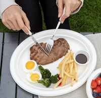 Assiette jetable populaire sans plastique, biodégradable et compostable pour toutes les occasions de restauration