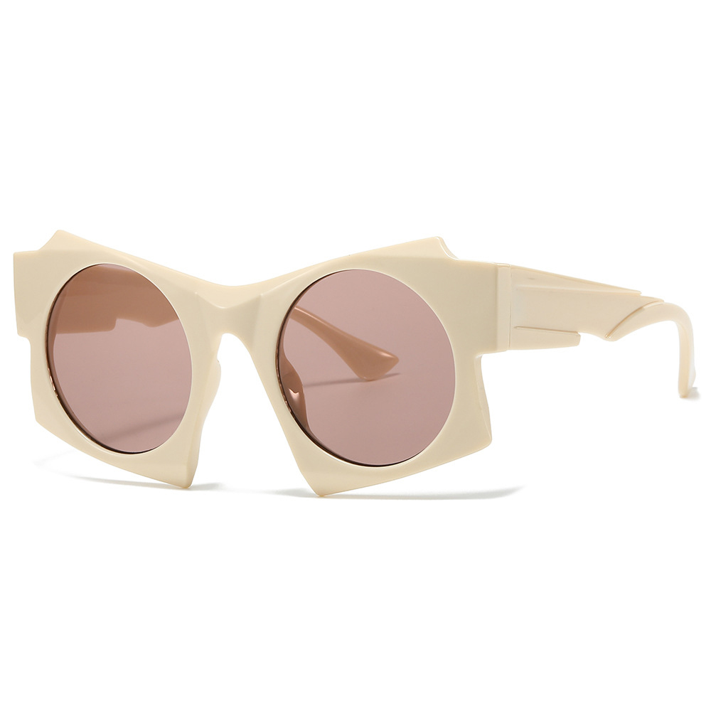 Y2K Oversized Purple Beige Big Irregular Frame 2024 New