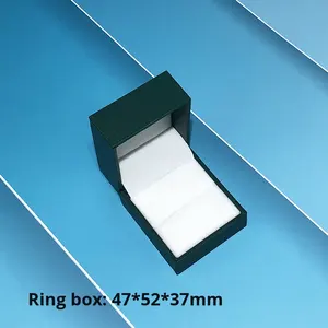 กล่องเครื่องประดับทรงสี่เหลี่ยมหนังเทียมสีเขียวนกยูงหรูหราสำหรับใส่แหวนกำไลต่างหูบรรจุภัณฑ์แบบปรับแต่งได้ - Product Image 6