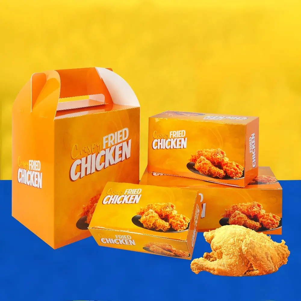 Muestras gratis al por mayor Impresión personalizada Logotipo ecológico Papel DE ARTE Papel de embalaje de alimentos Caja de pollo frito