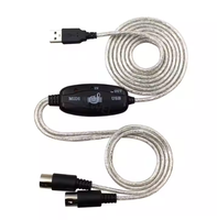 Cable Convertidor de Interfaz MIDI USB Universal de Entrada/Salida, Cable de Audio con Blindaje de PVC de 5 mm para Micrófono, Altavoz y Automóvil