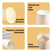 Gobelets à café en papier jetables à paroi simple avec logo personnalisé imprimé, écologiques et compostables, pour boissons chaudes à emporter, avec couvercle