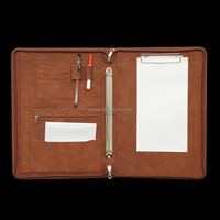 Porte-documents personnalisé à fermeture éclair en cuir PU, format A4/A5, avec logo sur mesure, idéal pour cartes et documents professionnels