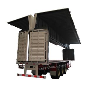 <span class=keywords><strong>Remorque</strong></span> hydraulique pour camion électrique, accessoire <span class=keywords><strong>remorque</strong></span> avec des ailes ouvertes de 12m de Long, camion à Double aile, 40 tonnes, deuxième main - Product Image 1