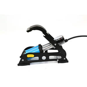 Bomba de aire de doble tubo con bomba de pie, 29,3x12,5 cm, portátil de aluminio para motocicleta y bicicleta eléctrica - Product Image 1