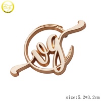 Sacs de mode ronde plaque design personnalisé creux or lettre en métal vis étiquette logos pour ceinture/portefeuille