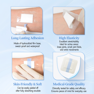 แผ่นปิดแผลใสแบบปลอดเชื้อพร้อมแผ่นซับน้ำ แผ่นปิดแผลกันน้ำแบบปลอดเชื้อสำหรับการดูแลจุดเจาะหลอดเลือดดำ - Product Image 3