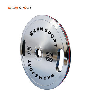 Disques de musculation de haute qualité pour haltères, plaques de poids en acier électro-plaqué avec bande de couleur, 2 poignées - Product Image 6