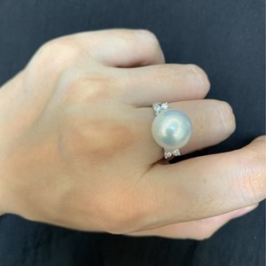 Anillo de Trébol de Plata de Ley S925 de Alta Gama para Mujer, con Perla Natural y Diseño Versátil de Anillo Abierto para el Dedo Índice - Product Image 3