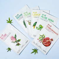 Masque Visage Hydratant en Coton Biologique Fabriqué par une Société de Beauté Coréenne, à l'Extrait de Fruit pour un Nettoyant de Pores, Glycérine et Thé Vert
