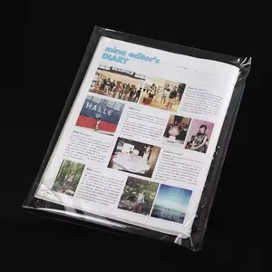 Sac d'opp transparent auto-adhésif en plastique refermable personnalisé avec pochette d'emballage de livre de vêtements de magazines sacs en plastique