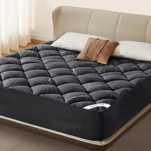 Coprimaterasso e coprimaterasso trapuntato e Topper, biancheria da letto spessa in bambù traspirante con gonne da letto elastiche, grigio bianco, Queen <span class=keywords><strong>Size</strong></span> - Product Image 1