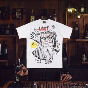 T-shirt décontracté à manches courtes pour hommes et femmes, motif artistique « Intricacy » (ou « Intricateur »), 100 % coton, 300 grammes, tricoté, design vierge imprimé - Product Image 3