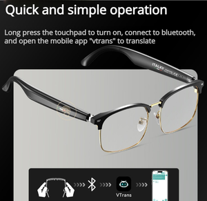 Nuevas Gafas Inteligentes con Traducción IA, Más de 100 Idiomas, Traducción en Tiempo Real, Escucha de Música y Llamadas - Product Image 5