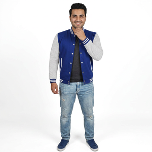 Manufacturer Wholesale <b>Custom</b> <b>Denim</b> <b>Jacket</b> Letterman Plus Size Varsity <b>Jacket</b> Man Winter <b>Jacket</b> For Men - Product Image 1