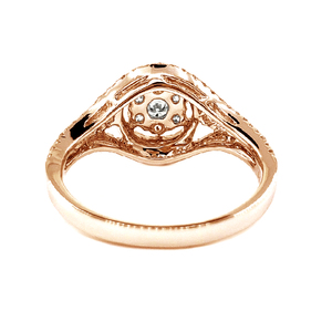 Nouveauté Design maigre à la mode de haute qualité 18 carats or rose bijoux en diamant véritable bague ronde en grappe pour femme cadeau - Product Image 3