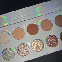Palet Eyeshadow 12 Warna Matte Diamond Duochrome Vegan Pigmentasi Tinggi Riasan Organik Eyeshadow Matte Berpigmen Cokelat