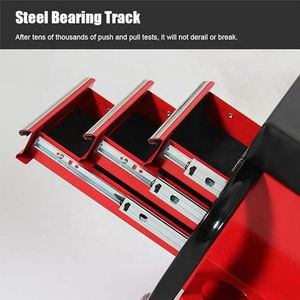 Coffre à outils d'atelier de garage portable avec plateaux latéraux et porte-gobelet, siège à roulettes pour mécaniciens à 3 tiroirs - Product Image 6