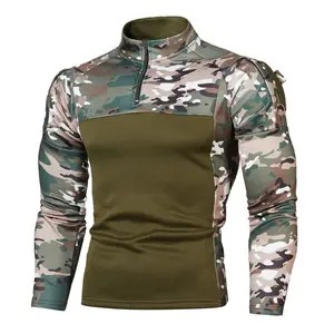 2023 Design de mode personnalisé de haute qualité 1/3 Zip pull polaire partout impression Camouflage Zip cou sweat pour hommes