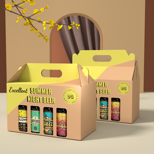 Custom OEM Logo scatola di imballaggio di birra succo scatola di carta ondulata confezione 6 Pack portabottiglie di birra per bevande - Product Image 1