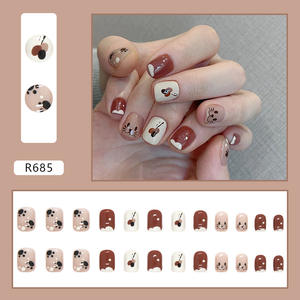 Qianya Simple Style mignon presse sur les <span class=keywords><strong>ongles</strong></span> 24 pièces-automne hiver Caramel ambre <span class=keywords><strong>faux</strong></span> <span class=keywords><strong>ongles</strong></span> ensemble abordable luxe Nail Art <span class=keywords><strong>Kit</strong></span> - Product Image 3