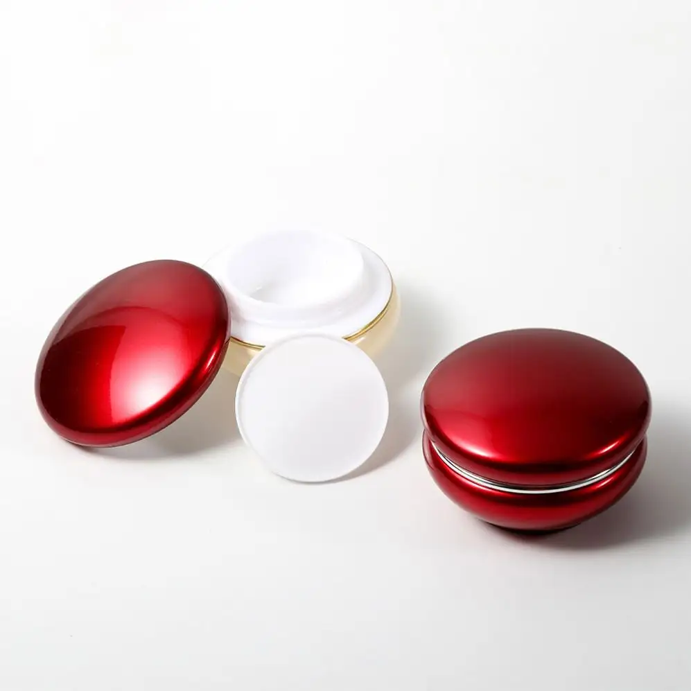 Nouveau pot vide en plastique rouge de 20g contenant d'emballage cosmétique de pot vide de crème pour le visage de maquillage et de soins de la peau