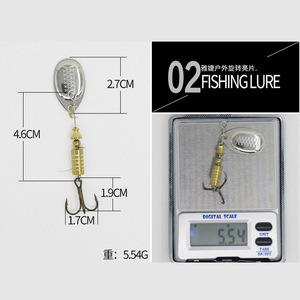 เหยื่อตกปลาแบบสปินเนอร์ 5.54 กรัม สีทอง เงิน ทองเหลือง อุปกรณ์ตกปลาน้ำจืด - Product Image 1