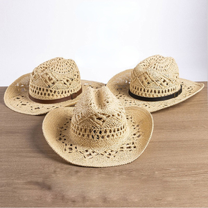 Vente en gros de ceinture en vrac en <span class=keywords><strong>cuir</strong></span> Western LOGO PERSONNALISÉ HOLLOW Texas Ranger Unisexe Acheter Papier Jazz Paille Cowgirl Chapeau Femmes - Product Image 1
