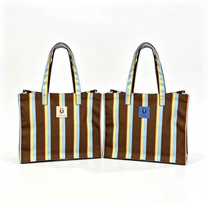 Bolsa de Mano de Algodón con Rayas Verticales Multicolores Retro, Bolsas de Playa de Gran Capacidad, Bolsas de Compras para el Trabajo Diario y Viajes, para Actividades al Aire Libre - Product Image 5