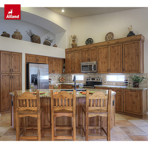 Alland Rustic Southwestern Design <span class=keywords><strong>Nyatoh</strong></span> Scratch Custom Buffet Équipé Armoires de cuisine Robinet Îles de salle à manger Accessoires de poêle - Product Image 5