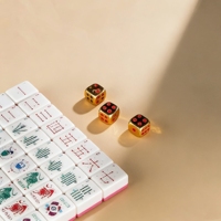 Jeu de Mahjong américain personnalisé de luxe en acrylique gravé à 4 couches avec signes du zodiaque chinois, jeu nacré