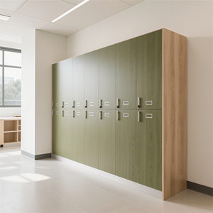 Nuevo Armario de Almacenamiento Exterior Moderno, Impermeable, Ecológico, Resistente al Fuego, de Madera, en Forma de Z, de 12 mm de Grosor, para Apartamentos y Gimnasios - Product Image 2