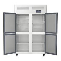 Kulkas Dapur Stainless Steel 304 940L Freezer Restoran Besar 4 Pintu Kulkas Komersial