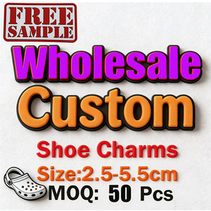 Breloques de chaussures en PVC personnalisées OEM en gros, décorations de chaussures DIY avec logo, breloques Jibbitz et Croc personnalisées - Product Image 1