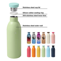 Gourde isotherme Linhui 500 ml en acier inoxydable à double paroi, bouteille d'eau sport