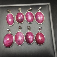 Bijoux en cristal de quartz naturel en gros collier de pierres précieuses pendentifs pendentif rubis S925 à vendre