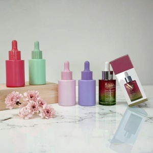 Luxury <b>Empty</b> Cosmetic 50ml Round Matte Frosted Face Serum Bottle 30ml 50ml 100ml Essential Oil Glass Dropper Bottle With Box - Product Image 2